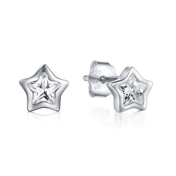 Eleganza Italiana Modian Top Quality 925 Sterling Silver Clear Sparkling Cubic Zirconia Stars Stud Earrings For Women Exquisite Fashion Jewelry Streetwear high fashion shein amazon temu target Walmart online