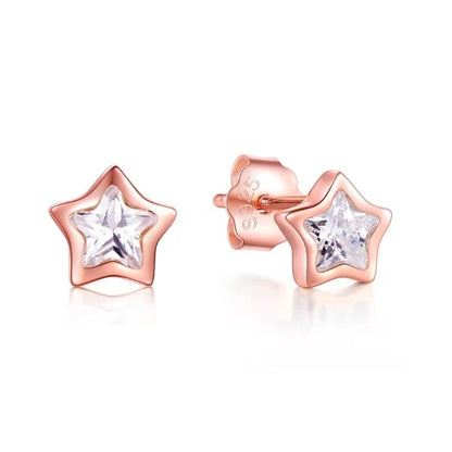 Eleganza Italiana Modian Top Quality 925 Sterling Silver Clear Sparkling Cubic Zirconia Stars Stud Earrings For Women Exquisite Fashion Jewelry Streetwear high fashion shein amazon temu target Walmart online