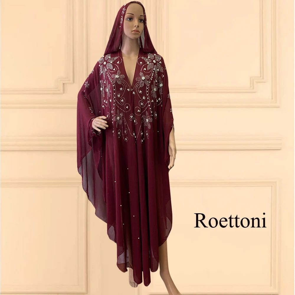 Eleganza Italiana Muslim Kaftan Abaya Dress Kimono Women Dubai Open Abaya Turkish Stone Chiffon Hooded Dress Elegant African OverSize Gorgeous Par Streetwear high fashion shein amazon temu target Walmart online