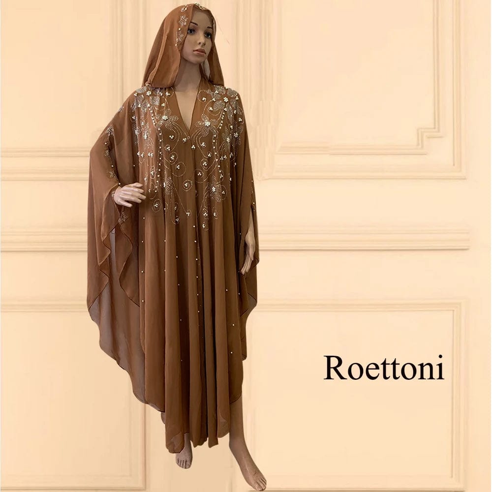 Eleganza Italiana Muslim Kaftan Abaya Dress Kimono Women Dubai Open Abaya Turkish Stone Chiffon Hooded Dress Elegant African OverSize Gorgeous Par Streetwear high fashion shein amazon temu target Walmart online