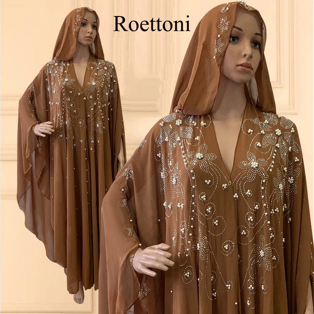 Eleganza Italiana Muslim Kaftan Abaya Dress Kimono Women Dubai Open Abaya Turkish Stone Chiffon Hooded Dress Elegant African OverSize Gorgeous Par Streetwear high fashion shein amazon temu target Walmart online