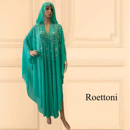 Eleganza Italiana Muslim Kaftan Abaya Dress Kimono Women Dubai Open Abaya Turkish Stone Chiffon Hooded Dress Elegant African OverSize Gorgeous Par Streetwear high fashion shein amazon temu target Walmart online