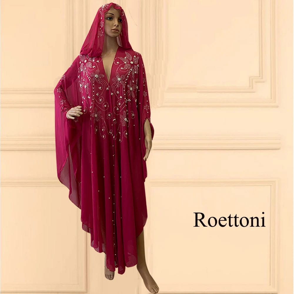 Eleganza Italiana Muslim Kaftan Abaya Dress Kimono Women Dubai Open Abaya Turkish Stone Chiffon Hooded Dress Elegant African OverSize Gorgeous Par Streetwear high fashion shein amazon temu target Walmart online