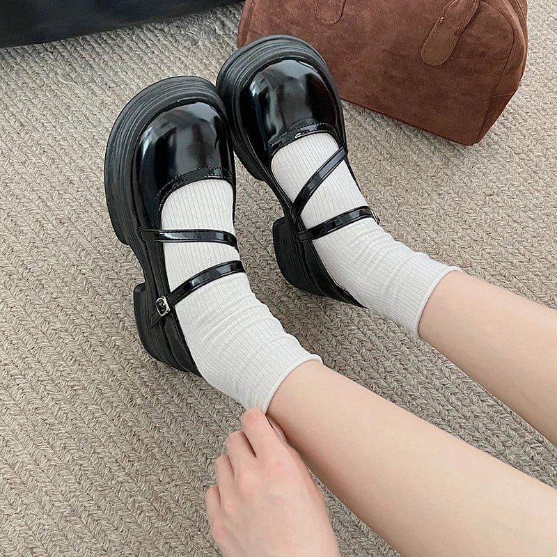 Eleganza Italiana New Chunky Platform Mary Jane Shoes for Women Patent Leather Double buckle Ankle Strap Pumps Woman 2024 Spring Lolita Shoes Y2K Streetwear high fashion shein amazon temu target Walmart online