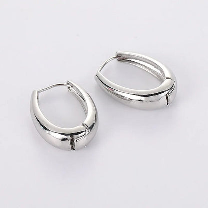 Eleganza Italiana New Classic Stainless Steel Hoop Earrings For Women Fashion Korean y2k Jewelry Temperament Girl&