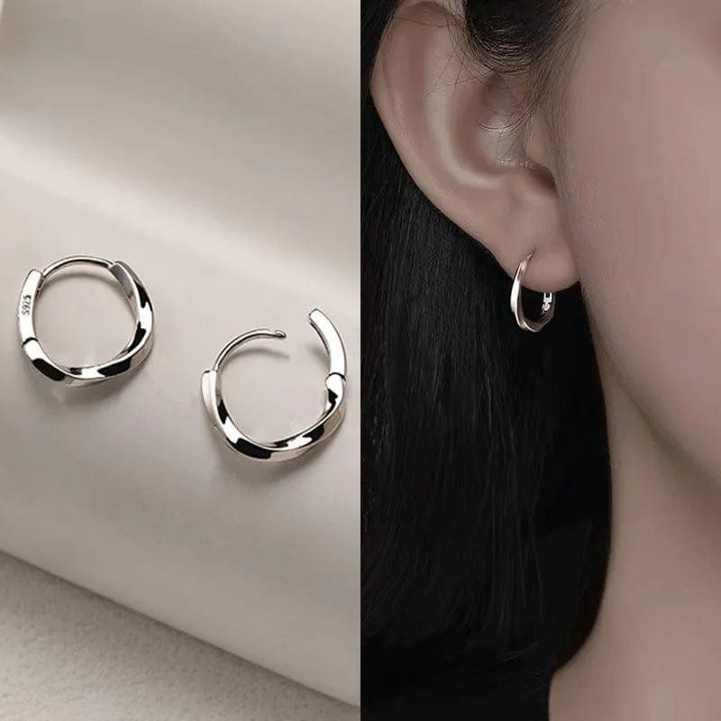 Eleganza Italiana New Classic Stainless Steel Hoop Earrings For Women Fashion Korean y2k Jewelry Temperament Girl&