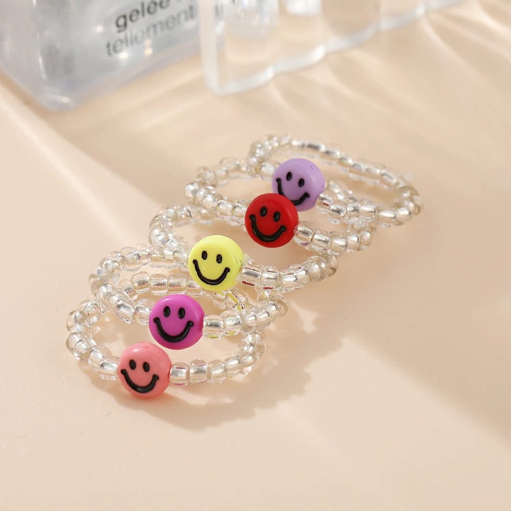 Eleganza Italiana New Cute Transparent Resin Acrylic Handmade Beaded Rhinestone Colourful Geometric Square Round Rings for Women Y2k Jewelry Party Streetwear high fashion shein amazon temu target Walmart online