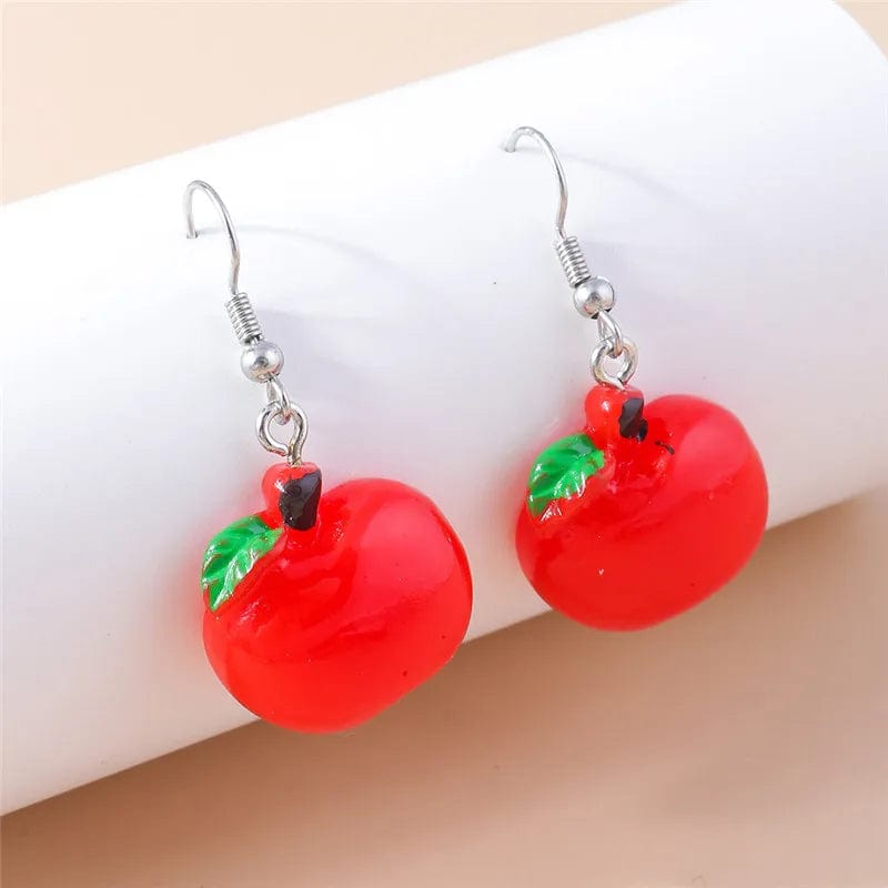 Eleganza Italiana New Fashion Fruits Earrings for Women Cartoon Resin Pineapple Strawberry Popcorn Cherry Apple Banana Drop Earrings Funny Gifts Streetwear high fashion shein amazon temu target Walmart online