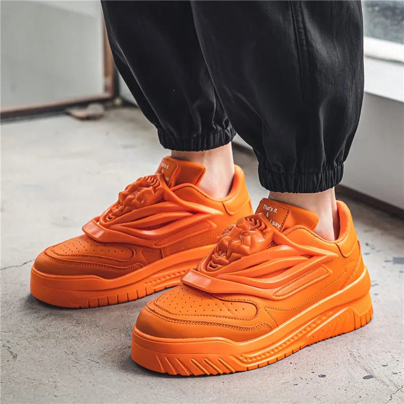 Eleganza Italiana New Fashion Orange Sneakers Men Original Designer Men&