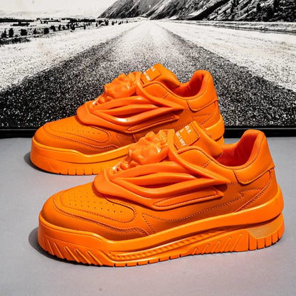 Eleganza Italiana New Fashion Orange Sneakers Men Original Designer Men&