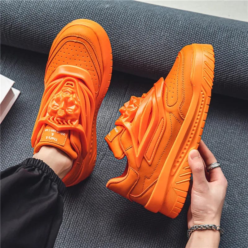 Eleganza Italiana New Fashion Orange Sneakers Men Original Designer Men&