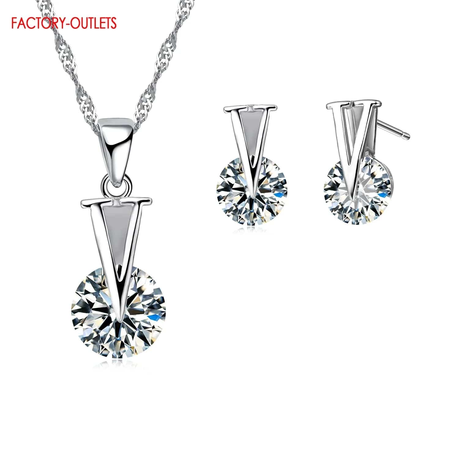 Eleganza Italiana New Jewelry Sets 0.01USD Collections 925 Silver Needle Cubic Zirconia CZ Necklaces Hoop Earrings Women Girls Engagement Gifts Streetwear high fashion shein amazon temu target Walmart online