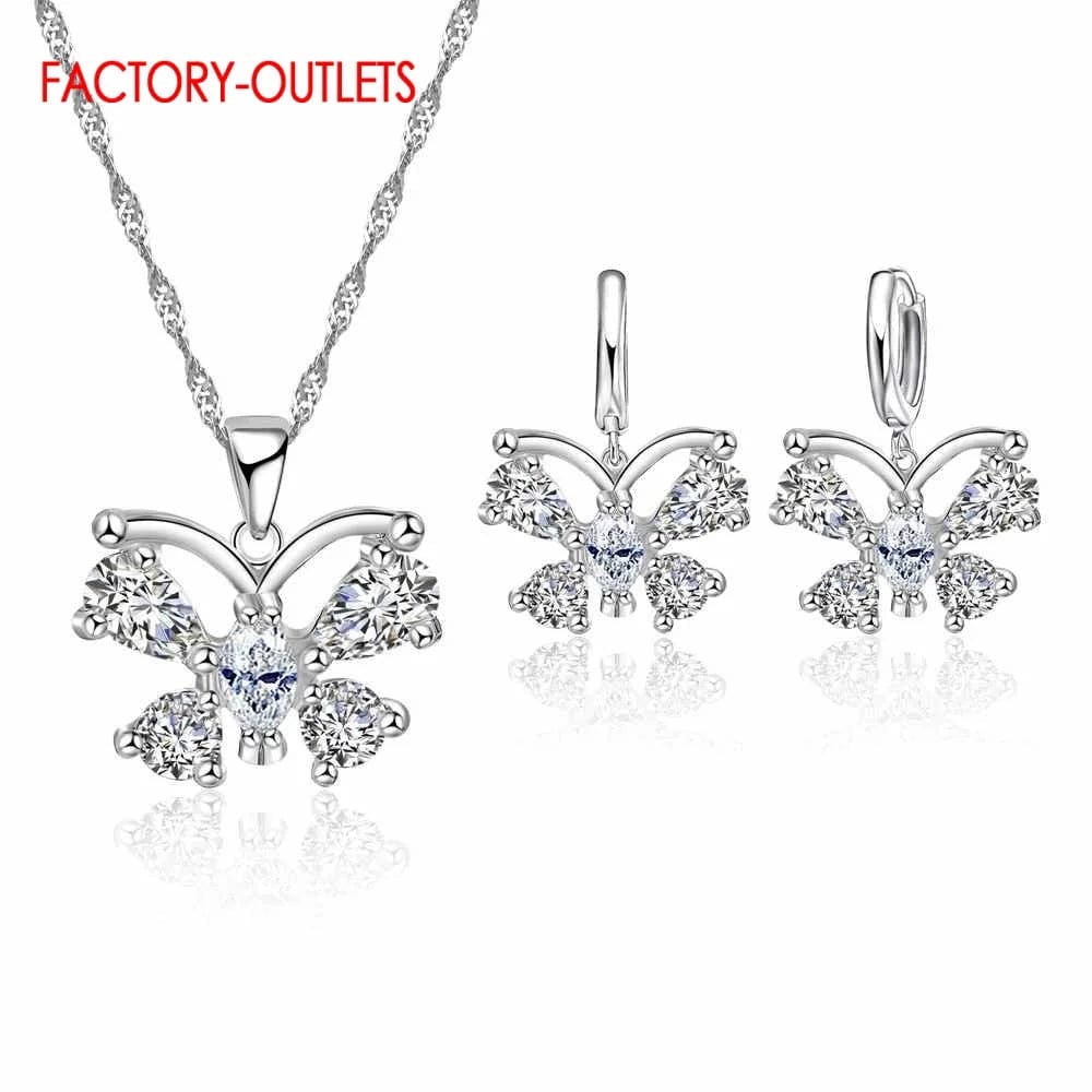 Eleganza Italiana New Jewelry Sets 0.01USD Collections 925 Silver Needle Cubic Zirconia CZ Necklaces Hoop Earrings Women Girls Engagement Gifts Streetwear high fashion shein amazon temu target Walmart online