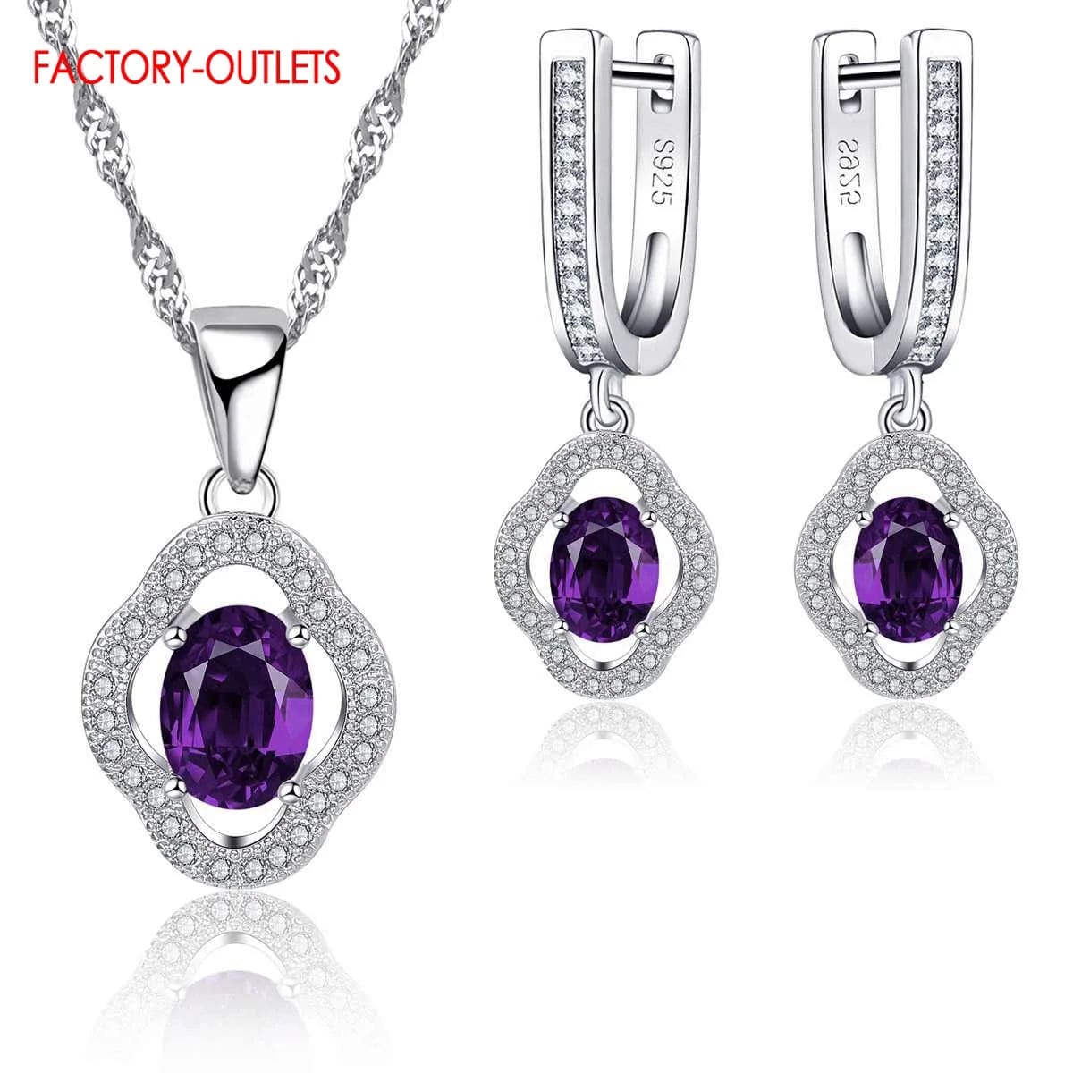 Eleganza Italiana New Jewelry Sets 0.01USD Collections 925 Silver Needle Cubic Zirconia CZ Necklaces Hoop Earrings Women Girls Engagement Gifts Streetwear high fashion shein amazon temu target Walmart online