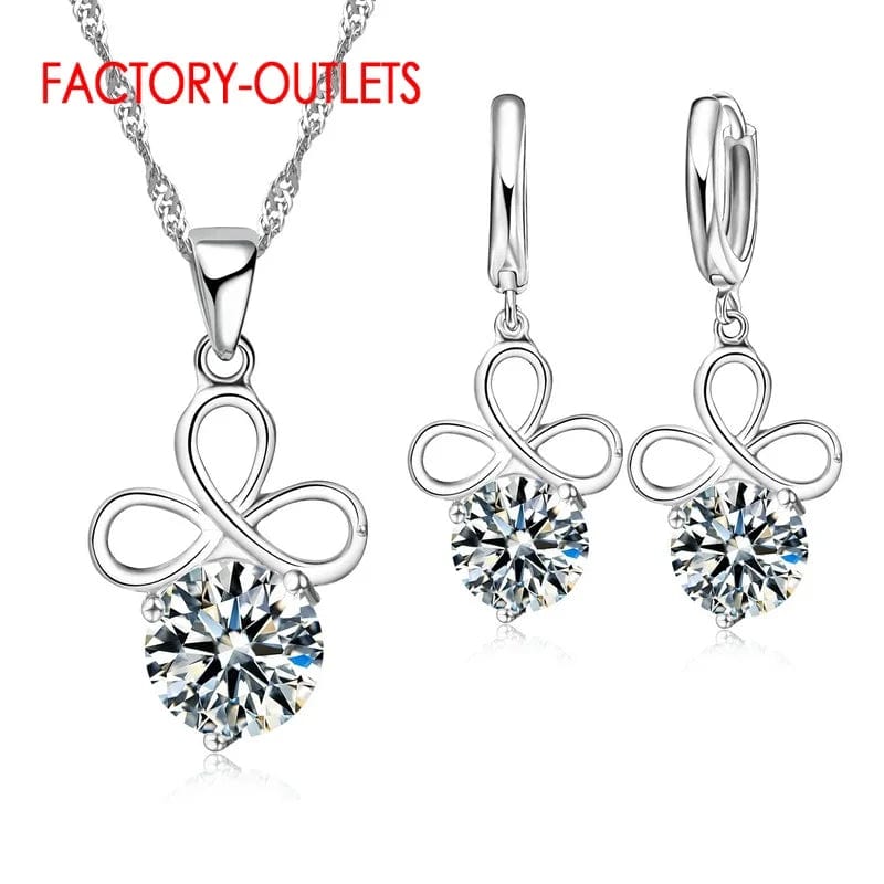 Eleganza Italiana New Jewelry Sets 0.01USD Collections 925 Silver Needle Cubic Zirconia CZ Necklaces Hoop Earrings Women Girls Engagement Gifts Streetwear high fashion shein amazon temu target Walmart online