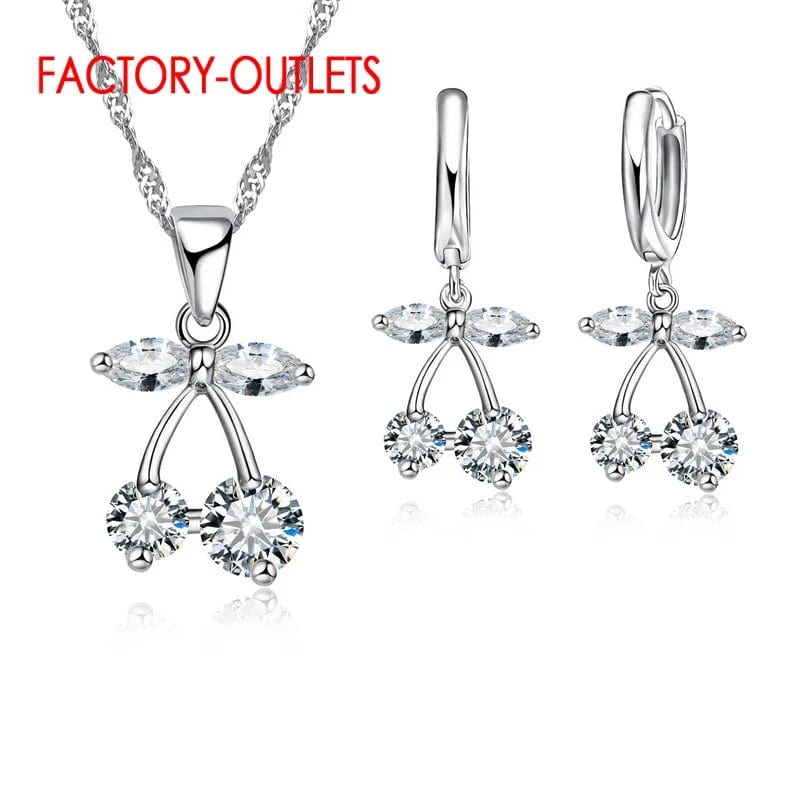 Eleganza Italiana New Jewelry Sets 0.01USD Collections 925 Silver Needle Cubic Zirconia CZ Necklaces Hoop Earrings Women Girls Engagement Gifts Streetwear high fashion shein amazon temu target Walmart online