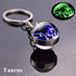 Eleganza Italiana New Luminous 12 Constellation Glass Ball Key Rings Double Sided Zodiac Signs Keychain For Women Glow In The Dark Birthday Gift Streetwear high fashion shein amazon temu target Walmart online