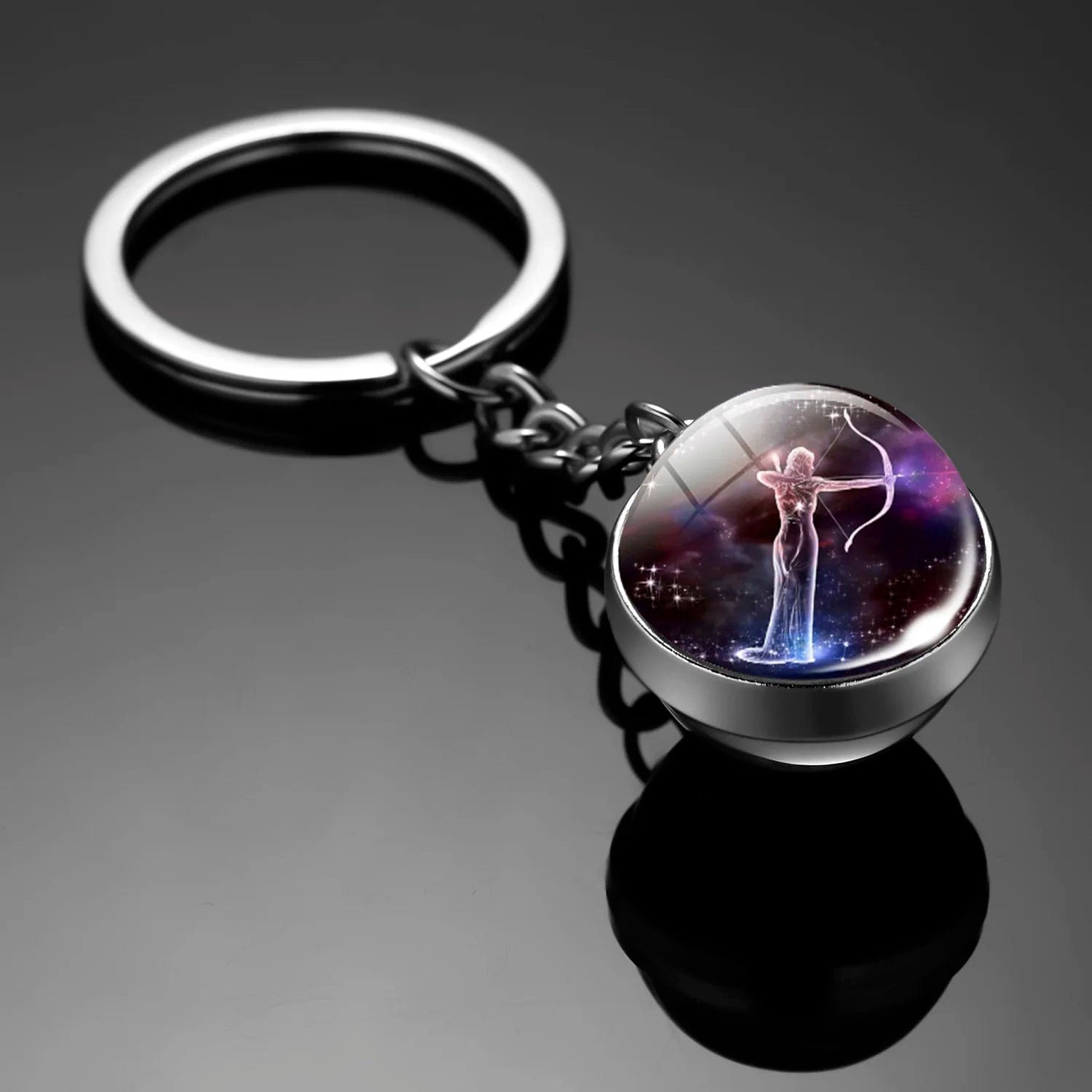 Eleganza Italiana New Luminous 12 Constellation Glass Ball Key Rings Double Sided Zodiac Signs Keychain For Women Glow In The Dark Birthday Gift Streetwear high fashion shein amazon temu target Walmart online