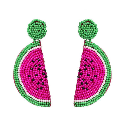 Eleganza Italiana New Trendy Boho Fruit Round Dangle Earrings Handmade Lemon Watermelon Earring Female Wedding Party Summer Jewelry 2024 Trend Streetwear high fashion shein amazon temu target Walmart online