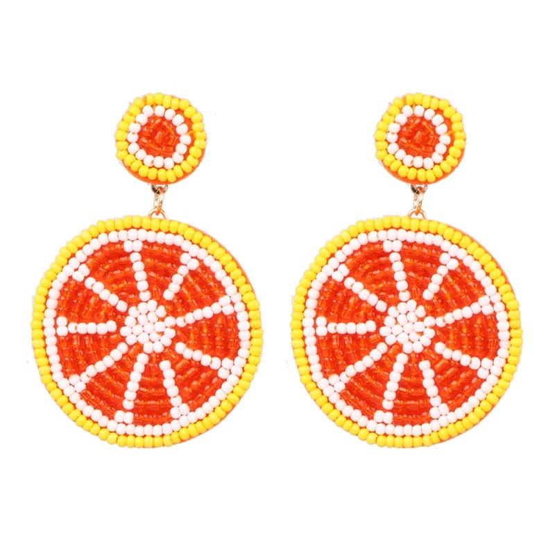 Eleganza Italiana New Trendy Boho Fruit Round Dangle Earrings Handmade Lemon Watermelon Earring Female Wedding Party Summer Jewelry 2024 Trend Streetwear high fashion shein amazon temu target Walmart online