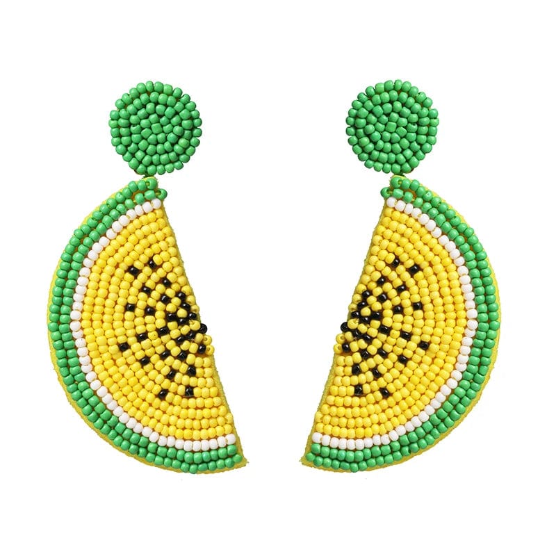 Eleganza Italiana New Trendy Boho Fruit Round Dangle Earrings Handmade Lemon Watermelon Earring Female Wedding Party Summer Jewelry 2024 Trend Streetwear high fashion shein amazon temu target Walmart online