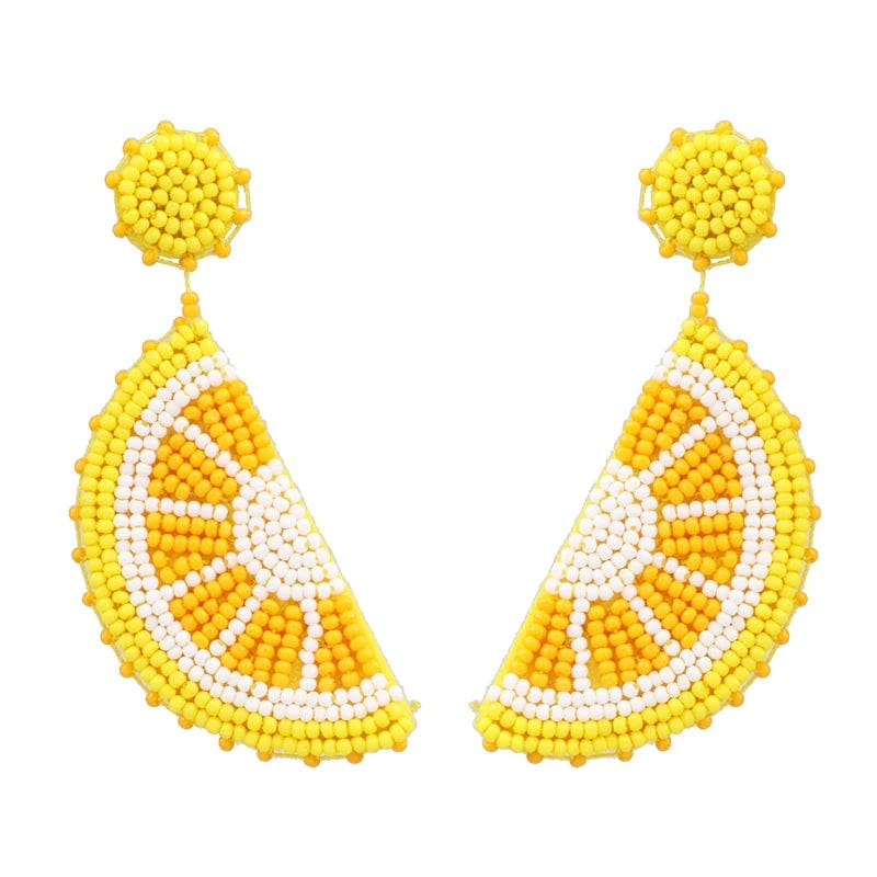 Eleganza Italiana New Trendy Boho Fruit Round Dangle Earrings Handmade Lemon Watermelon Earring Female Wedding Party Summer Jewelry 2024 Trend Streetwear high fashion shein amazon temu target Walmart online