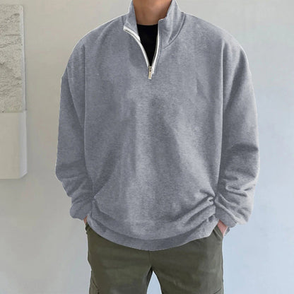 Eleganza Italiana Oversized Hoodie Stand-Up Collar Hooded Sweater Men&