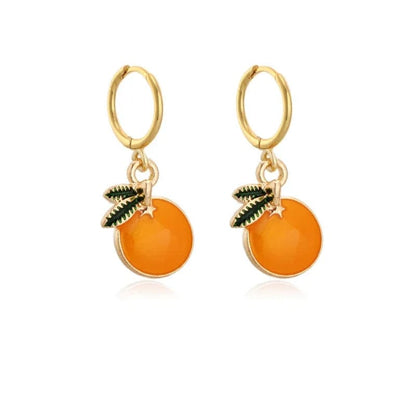 Eleganza Italiana Papaya Enamel Fruit Pendant Dangle Earrings Summer Collection  INS Personality Creative Fruit Charm Earrings Jewelry Gift 2022 Streetwear high fashion shein amazon temu target Walmart online