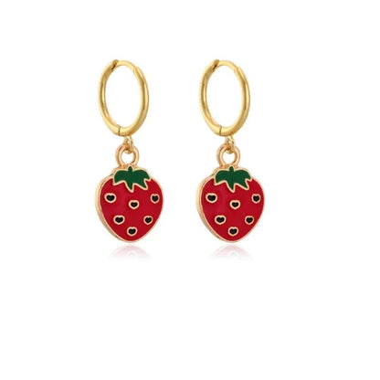 Eleganza Italiana Papaya Enamel Fruit Pendant Dangle Earrings Summer Collection  INS Personality Creative Fruit Charm Earrings Jewelry Gift 2022 Streetwear high fashion shein amazon temu target Walmart online