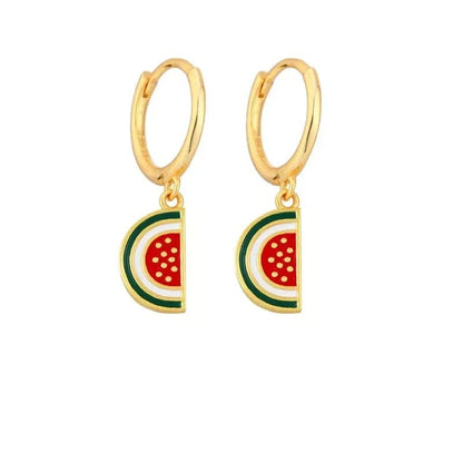 Eleganza Italiana Papaya Enamel Fruit Pendant Dangle Earrings Summer Collection  INS Personality Creative Fruit Charm Earrings Jewelry Gift 2022 Streetwear high fashion shein amazon temu target Walmart online