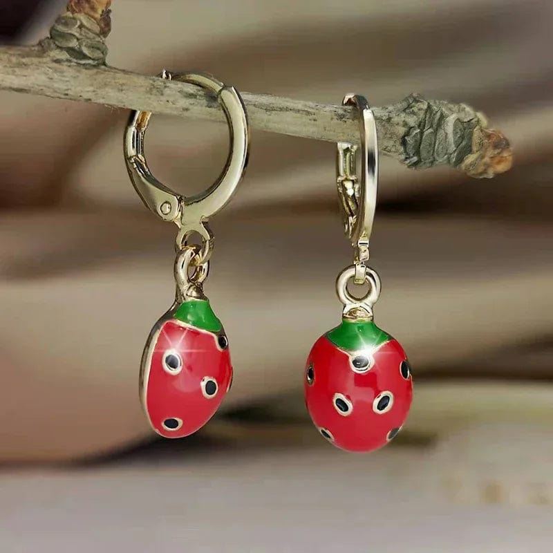 Eleganza Italiana Papaya Enamel Fruit Pendant Dangle Earrings Summer Collection  INS Personality Creative Fruit Charm Earrings Jewelry Gift 2022 Streetwear high fashion shein amazon temu target Walmart online