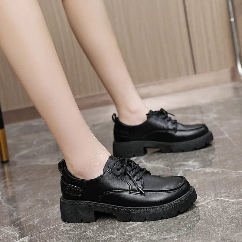 Eleganza Italiana Patent Leather Platform Loafers Women 2024 Preppy Style Lace Up Oxford Shoes Woman Black Thick Bottom Y2K Shoes Female Streetwear high fashion shein amazon temu target Walmart online