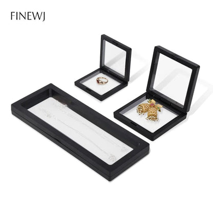 Eleganza Italiana PE Film Jewelry Storage Box 3D Packaging Case Gemstone Free Stand Floating Frame Membrane Ring Earrings Necklace Display Holder Streetwear high fashion shein amazon temu target Walmart online