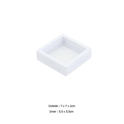 Eleganza Italiana PE Film Jewelry Storage Box 3D Packaging Case Gemstone Free Stand Floating Frame Membrane Ring Earrings Necklace Display Holder Streetwear high fashion shein amazon temu target Walmart online