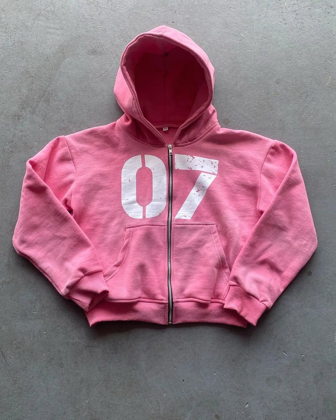 Eleganza Italiana Pink grunge oversized sweatshirt zip up hoodie Letter printing hoodies women goth y2k tops harajuku New streetwear clothes Streetwear high fashion shein amazon temu target Walmart online