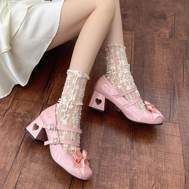 Eleganza Italiana Pink Mary Jane Lolita Shoes Women 2023 Autumn Y2K Patent Leather Low Heels Pumps Woman Silk Bowtie Ankle Straps Party Shoes Streetwear high fashion shein amazon temu target Walmart online