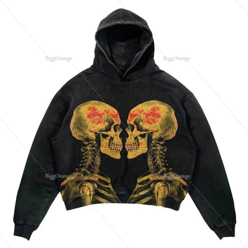 Eleganza Italiana Print Street Hop Retro Oversized Hoodies Y2k Fashion Loose Gothic Sweatshirt Unisex Harajuku Hoodies Autumn Clothes Streetwear high fashion shein amazon temu target Walmart online