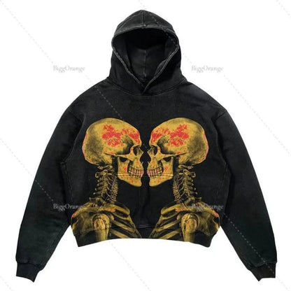 Eleganza Italiana Print Street Hop Retro Oversized Hoodies Y2k Fashion Loose Gothic Sweatshirt Unisex Harajuku Hoodies Autumn Clothes Streetwear high fashion shein amazon temu target Walmart online