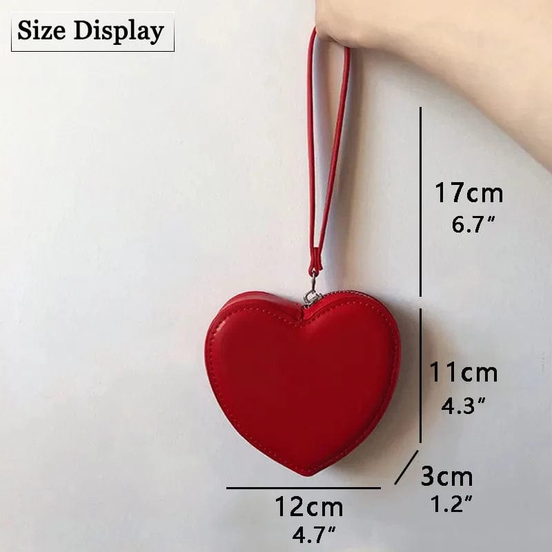 Eleganza Italiana PU Leather Heart Bag Coin Purses for Women Cute Children&