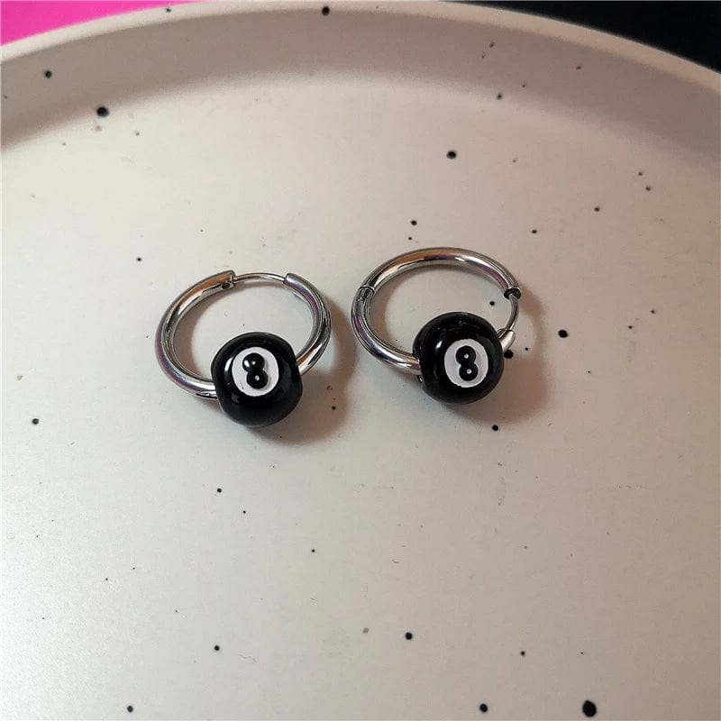 Eleganza Italiana Punk Stainless Steel Spiral Vortex Star Earrings Cool Charms Black 8 Hoop Earrings Women Men Goth Y2K Accessories Grunge Jewelry Streetwear high fashion shein amazon temu target Walmart online