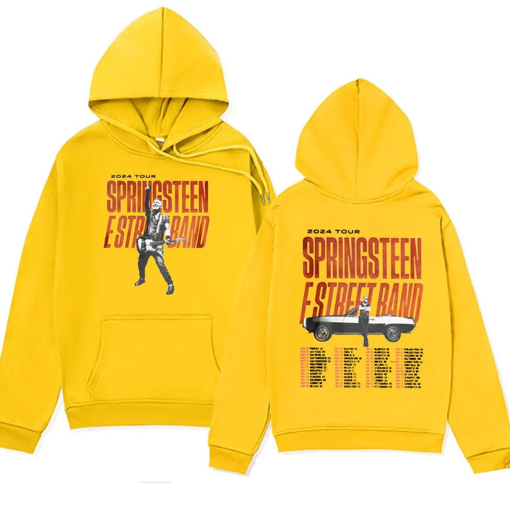 Eleganza Italiana Rapper Bruce Springsteen and E Street Band 2024 Tour Hoodie Men Fall Winter Long Sleeve Sweatshirts Unisex Y2k Streetwear Hoody Streetwear high fashion shein amazon temu target Walmart online