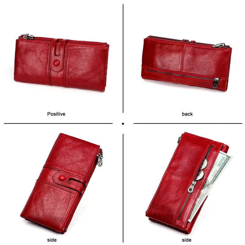 Eleganza Italiana RFID Wallet Women Hasp Zipper Walets Genuine Leather Phone Holder Female Purse Long Womens Wallets Ladies Clutch Coin Purse Streetwear high fashion shein amazon temu target Walmart online