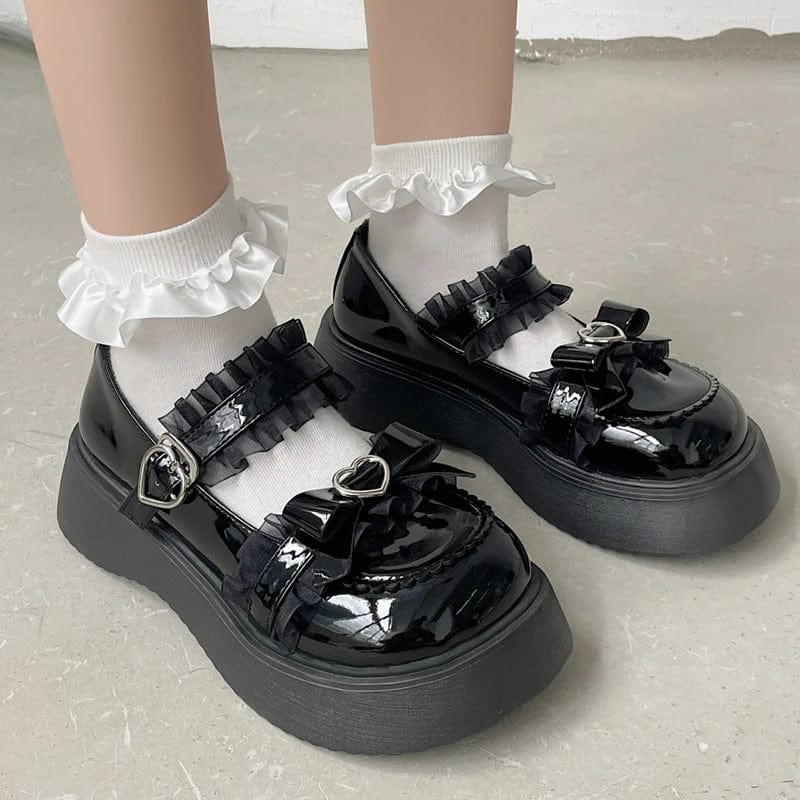 Eleganza Italiana Rimocy Chunky Platform Mary Jane Shoes for Women Patent Leather Lace Ankle Strap Pumps Woman 2022 Autumn White Lolita Shoes Y2K Streetwear high fashion shein amazon temu target Walmart online