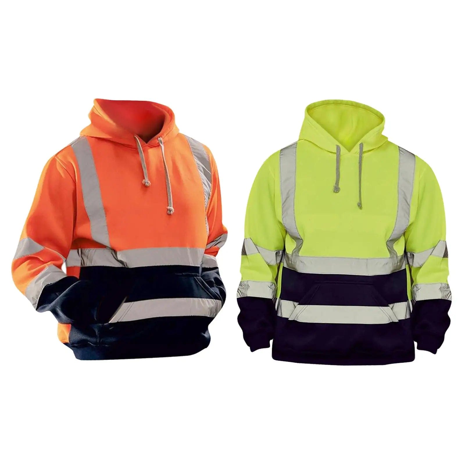 Eleganza Italiana Safety Hi Vis Pullover Mens Hooded Sweatshirt Streetwear Tops Warehouse Work Roadside Emergency Streetwear high fashion shein amazon temu target Walmart online