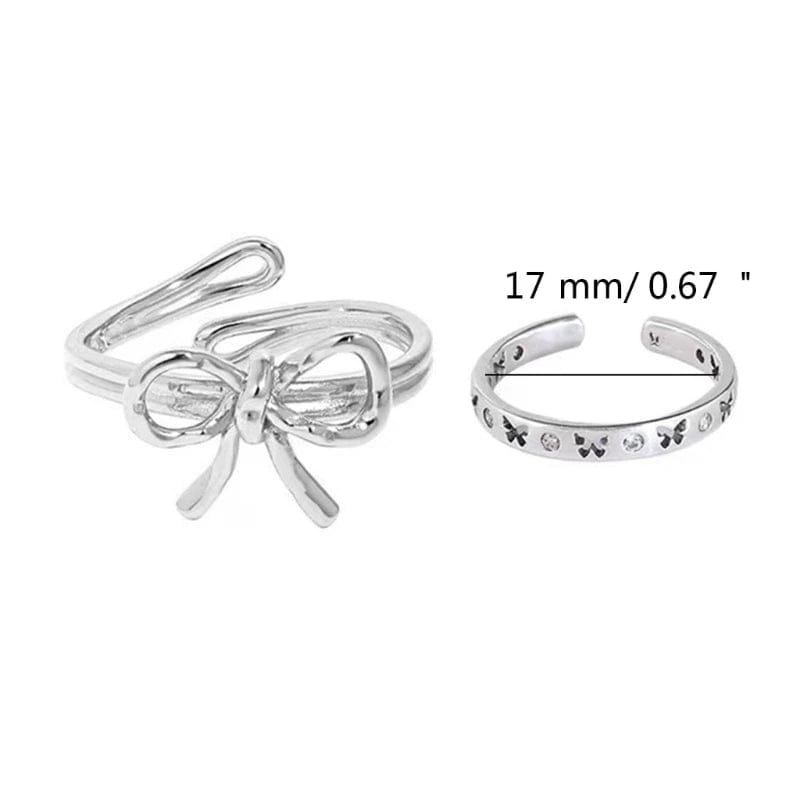 Eleganza Italiana Set of 2 Purple  Adjustable Open Rings Engagement Rings Y2K Adjustable Rings Alloy Material Aesthetic Jewelry Streetwear high fashion shein amazon temu target Walmart online