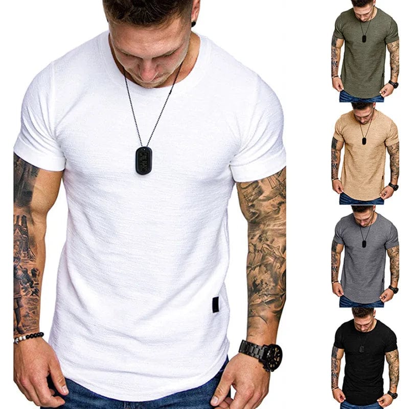 Eleganza Italiana Short Sleeve shirt  Streetwear Hip Hop Summer T Shirt Men Longline Curved Hem Fitness Tshirt Slim Funny T-Shirt Plus Size M-3XL Streetwear high fashion shein amazon temu target Walmart online