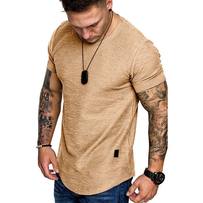 Eleganza Italiana Short Sleeve shirt  Streetwear Hip Hop Summer T Shirt Men Longline Curved Hem Fitness Tshirt Slim Funny T-Shirt Plus Size M-3XL Streetwear high fashion shein amazon temu target Walmart online