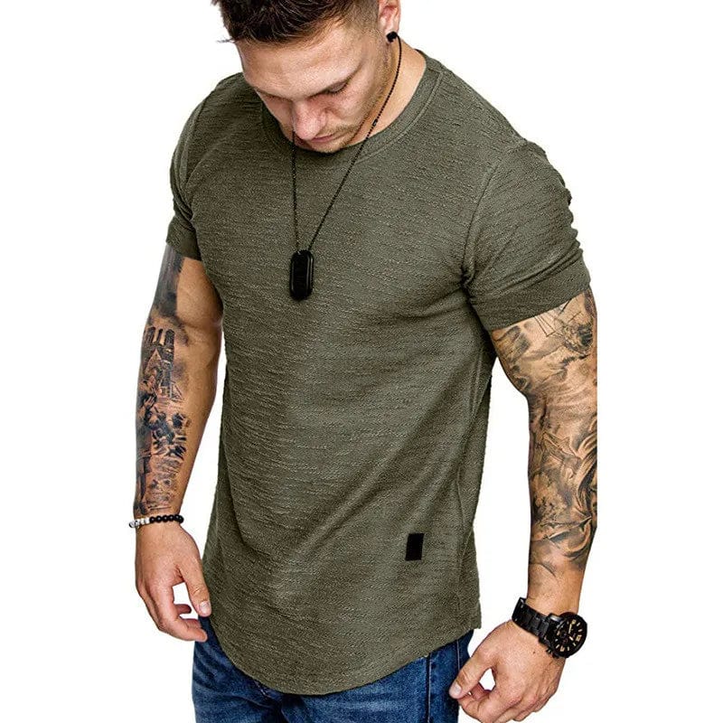 Eleganza Italiana Short Sleeve shirt  Streetwear Hip Hop Summer T Shirt Men Longline Curved Hem Fitness Tshirt Slim Funny T-Shirt Plus Size M-3XL Streetwear high fashion shein amazon temu target Walmart online