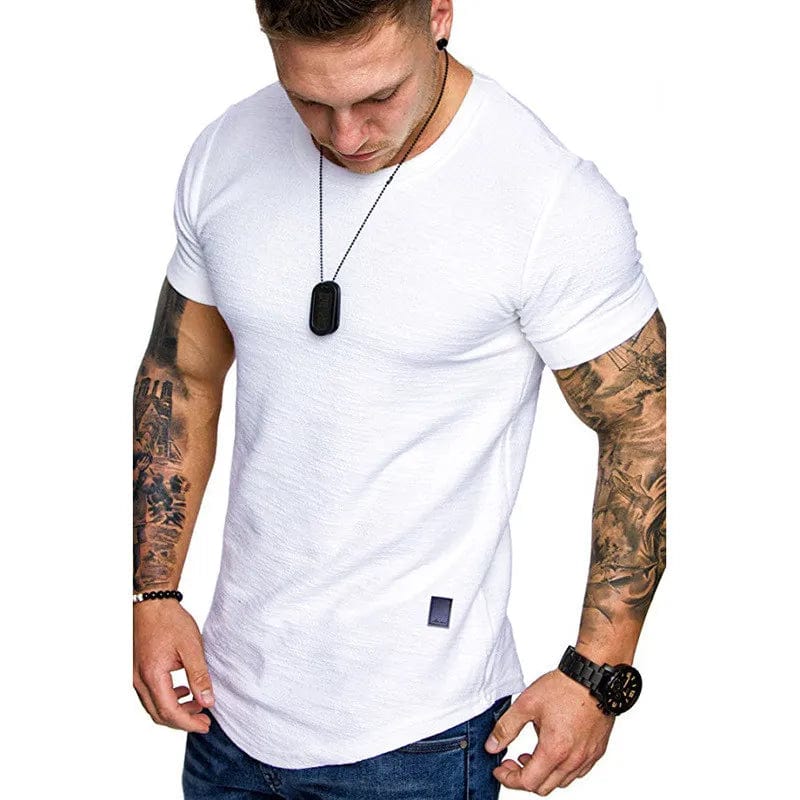 Eleganza Italiana Short Sleeve shirt  Streetwear Hip Hop Summer T Shirt Men Longline Curved Hem Fitness Tshirt Slim Funny T-Shirt Plus Size M-3XL Streetwear high fashion shein amazon temu target Walmart online