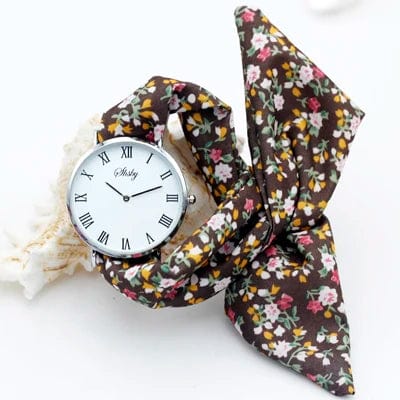 Eleganza Italiana shsby brand new Lady flower cloth wristwatch Roman silver women dress watch high quality fabric watch sweet girls Bracelet watch Streetwear high fashion shein amazon temu target Walmart online